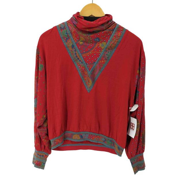 LEONARD(レオナール) 切替デザイン シルク混 ウールハイネックトップス レディース import：M 【中古】【ブランド古着バズストア】