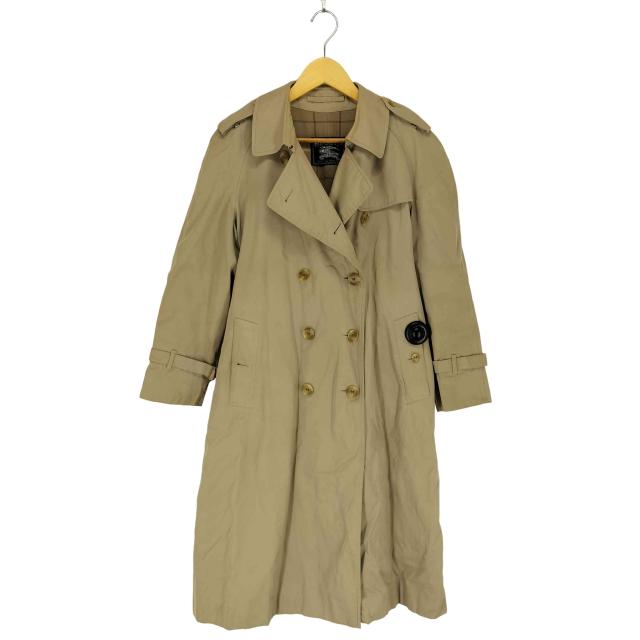 BURBERRYS(バーバリーズ) ENGLAND製 C100 裏地チェック柄 ダブルトレンチコート レディース 表記無 【中古】【ブランド古着バズストア】
