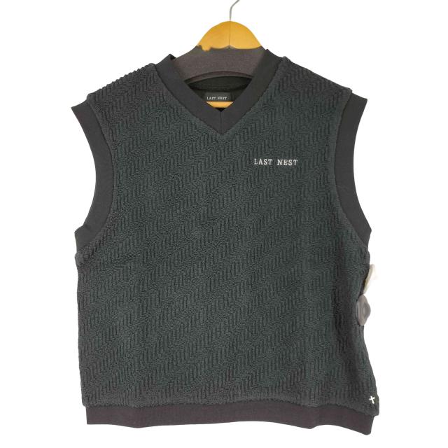 LAST NEST(ラストネスト) Logo Embroidery Knit Vest メンズ JPN：L 【中古】【ブランド古着バズストア】