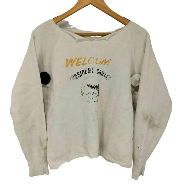 USED古着(ユーズドフルギ) 脇下ガゼット ラバープリントスウェット メンズ 表記無 【中古】【ブランド古着バズストア】