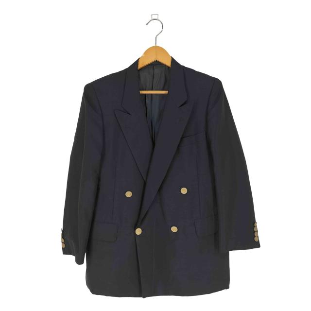 BURBERRYS(バーバリーズ) WOOL MOHAIR ロゴボタン ダブル 紺ブレザー メンズ 表記無 【中古】【ブランド古着バズストア】