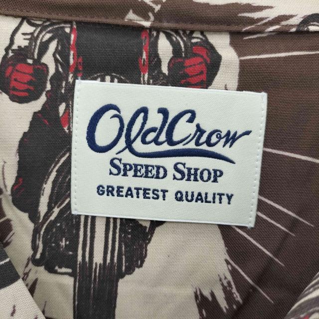 OLD CROW(オールドクロウ) BLACKBIRD ？ S/S SHIRTS 総柄 レーヨン 半袖シャツ メンズ  S【中古】【ブランド古着バズストア】_5