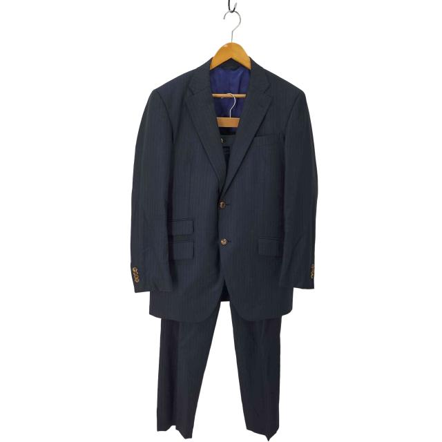 Loro Piana(ロロピアーナ) 麻布テーラー ELEGANZA ウールシルク ストライプ テーラードジャケット ＆ ストライプ タックスラックス セットアップ メンズ  JKT:50A/PANTS:88【中古】【ブランド古着バズストア】