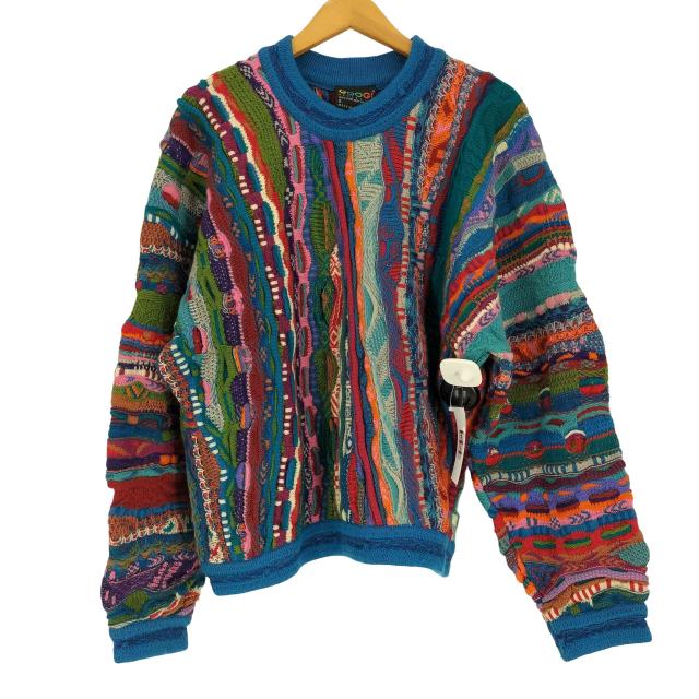 COOGI(クージー) 90S PURE NEW WOOL マルチカラー 総柄 3D ニット  