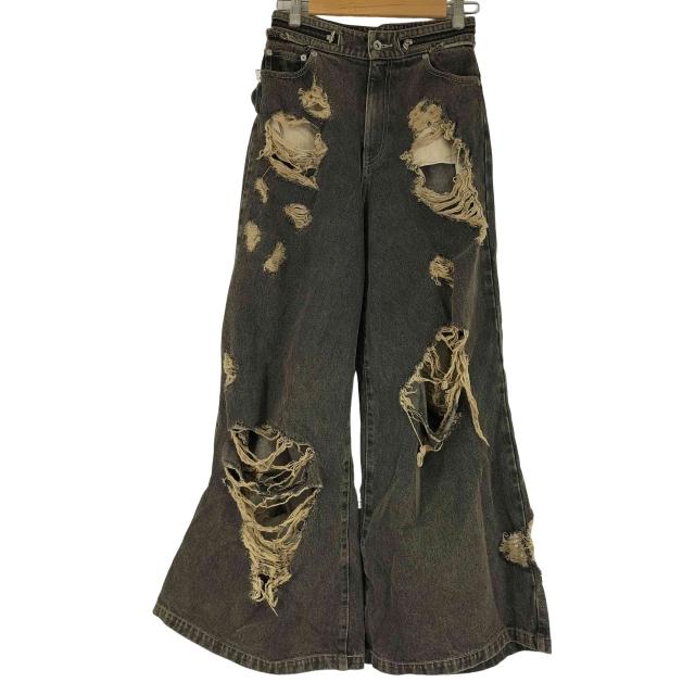 USED古着(ユーズドフルギ) JOSE MOON ZIP DAMAGE DENIM レディース  34【中古】【ブランド古着バズストア】