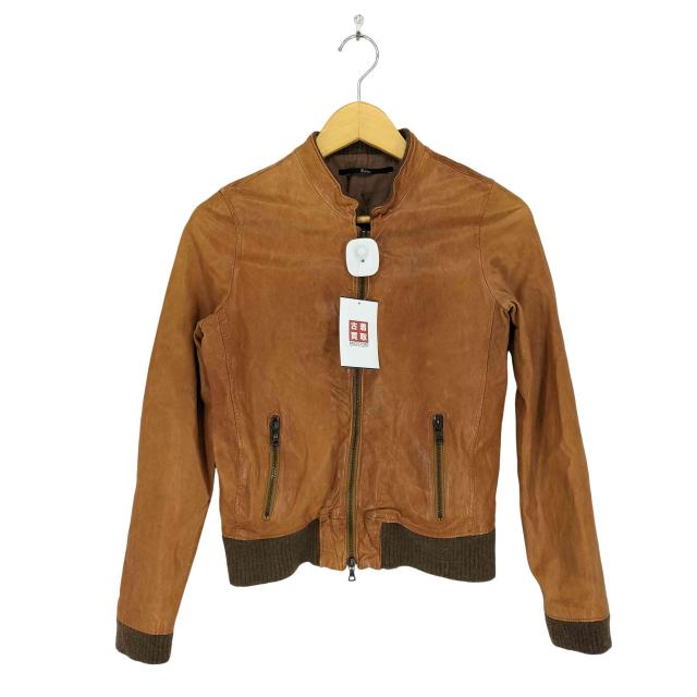 Edition(エディション) ラムレザーダブルジップブルゾンジャケット レディース  38【中古】【ブランド古着バズストア】