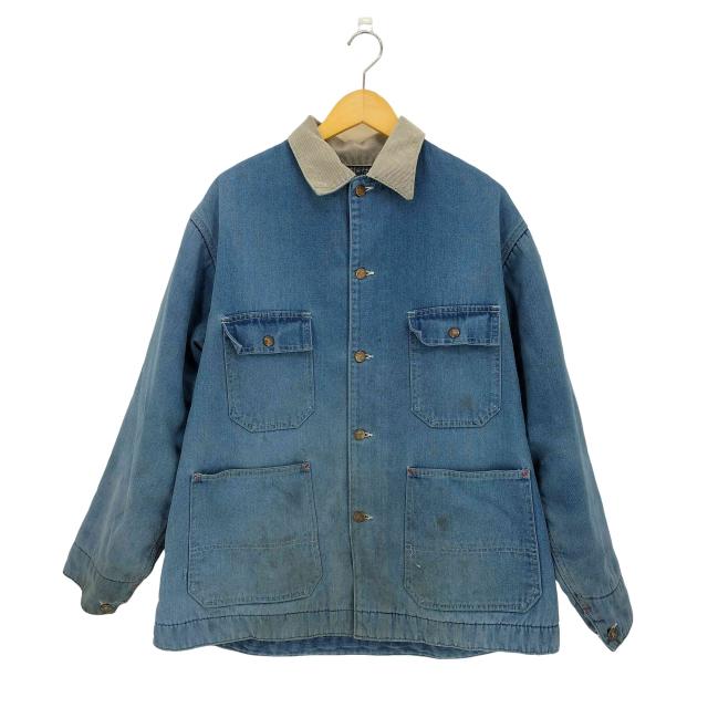 BIG MAC(ビッグマック) 90s 襟コーデュロイ切替 裏地フリース 4ポケット デニムカバーオール メンズ 表記無 【中古】【ブランド古着バズストア】