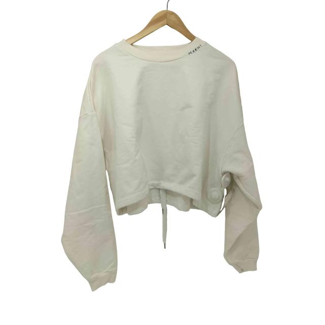 MARNI(マルニ) 24SS 裾ドローコード クロップド フレンチテリー クルーネック スウェット レディース EUR：40 【中古】【ブランド古着バズストア】