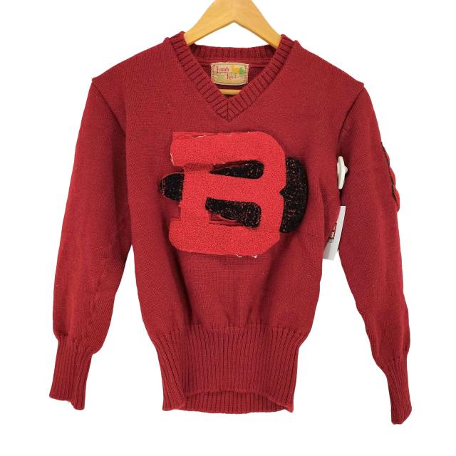 USED古着(ユーズドフルギ) {{lamb knit goods co}} 50s- フロントデザインニット メンズ 表記無 【中古】【ブランド古着バズストア】