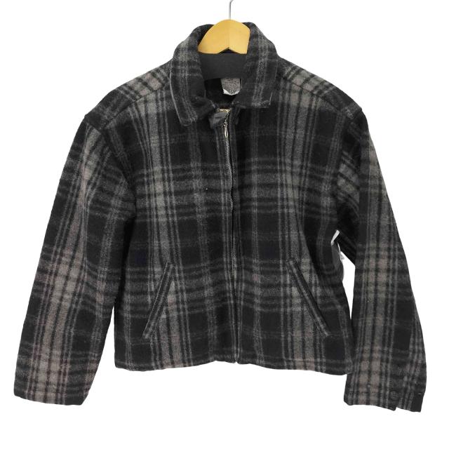 USED古着(ユーズドフルギ) Variations ウール チェック クロップドブルゾン 短丈 レディース import：M 【中古】【ブランド古着バズストア】