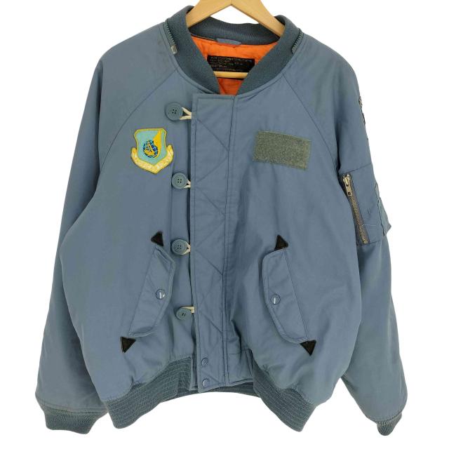 U.S. AIR FORCE(ユーエスエアーフォース) 80S 米空軍 HOUSTON社製 裏地キルティング エンブレムワッペン 比翼ジップ フライト ジャケット MA-2B 1983年製 メンズ import：L 【中古】【ブランド古着バズストア】