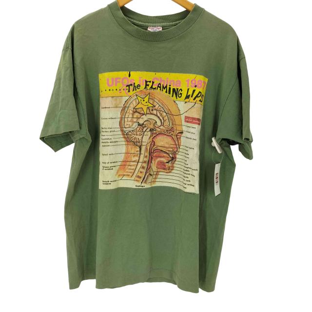 USED古着(ユーズドフルギ) 90S USA製 SOFTEE ボディ FLAMING LIPS UFOs in China 1987 プリント Tシャツ 袖シングルステッチ コピーライト 1994 メンズ impo【中古】【ブランド古着バズストア】