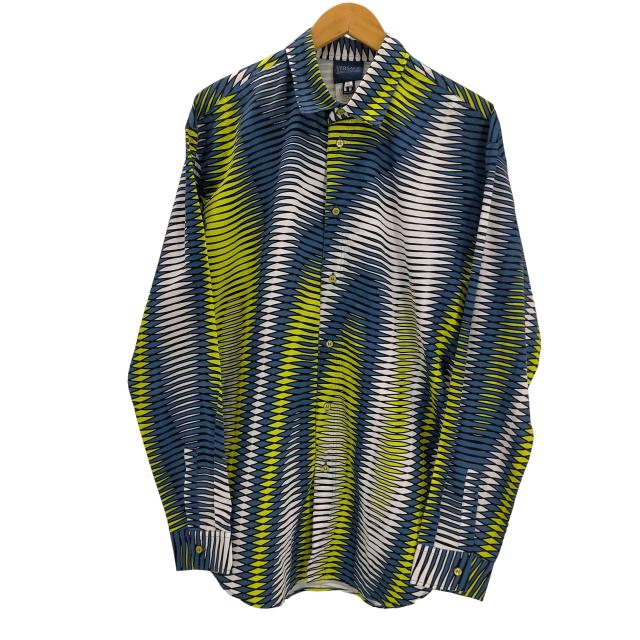 VERSACE JEANS COUTURE(ヴェルサーチジーンズクチュール) 90-00S イタリア製 グラデーション サイケ L/S シャツ メンズ import：L 【中古】【ブランド古着バズストア】