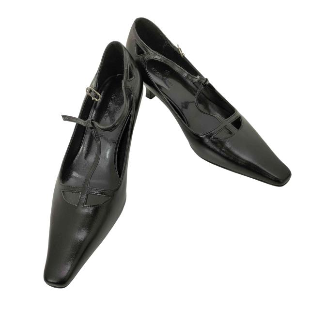 USED古着(ユーズドフルギ) {{OF ALL FORM}} OAF 25AW HANDSOME STRAP HEEL BLACK ハンドサム ストラップ ヒール メリージェーン パンプス レディース JPN：22【中古】【ブランド古着バズストア】