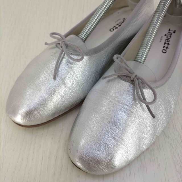 時間指定不可 返品不可 repetto Repetto 靴 パンプス グレー チャンキーヒール38.5 - 24.5cm パンプス レペット  23.5cm フランス製 ハイヒール レディース