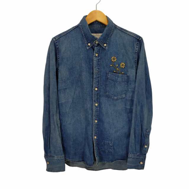 REMI RELIEF(レミレリーフ) Denim B D Regular Shirt Flower Studs