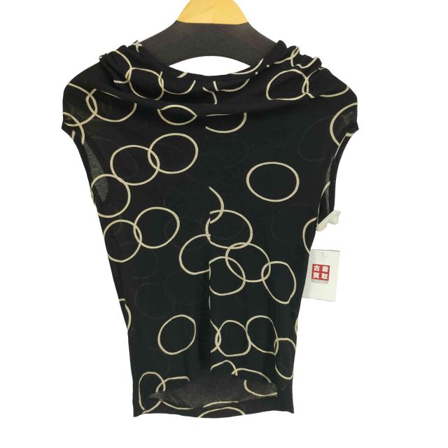 YOHJI YAMAMOTO+NOIR(ヨウジヤマモトプリュスノアール) 00S 総柄 ドレープネック 変形ブラウス レディース JPN：3 【中古】【ブランド古着バズストア】