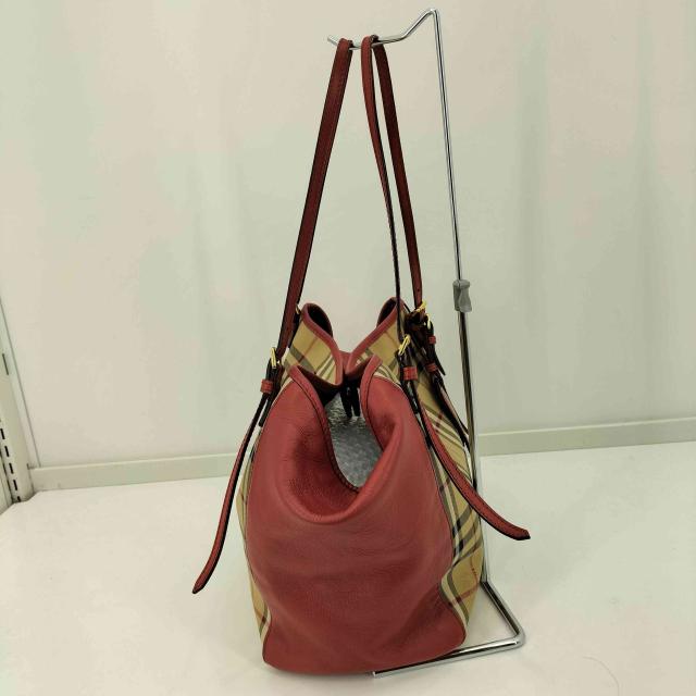 BURBERRY(バーバリー) ロゴプリント ノバチェック レザー キャンバス 
