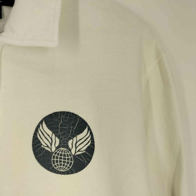 RRL RALPH LAUREN(ダブルアールエルラルフローレン) 復刻 1ツ星 黒タグ MILITALY HALFZIP SWEAT ウィング ボール クラック プリント ハーフジップスウェット メンズ impo【中古】【ブランド古着バズストア】_3