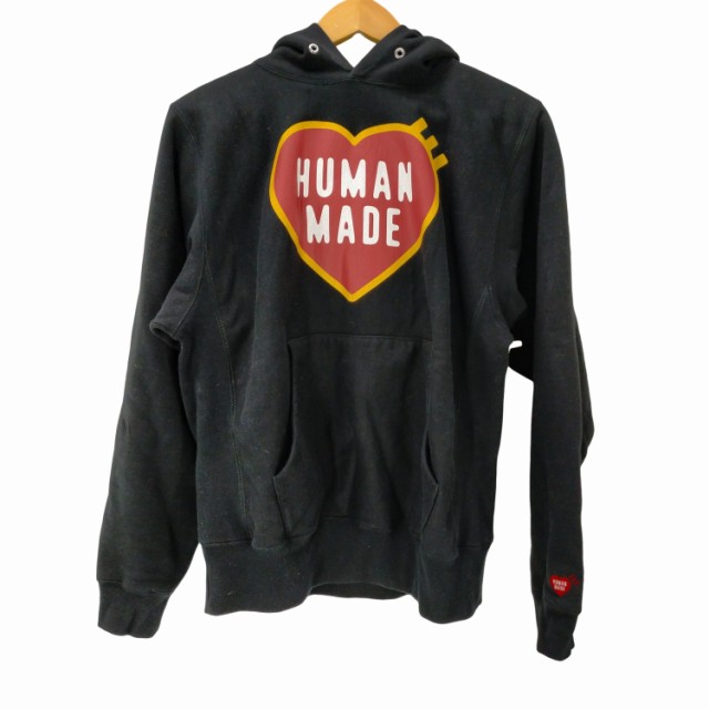 HUMAN MADE(ヒューマンメイド) 23aw HEAVY WEIGHT HOODIE 袖ロゴ 刺しゅう ハートプリント パーカー メンズ import：S 【中古】【ブラン