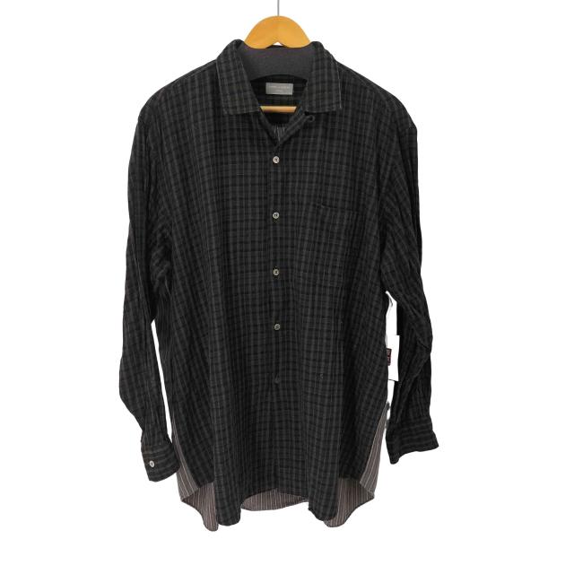COMME des GARCONS HOMME(コムデギャルソンオム) 田中オム 背面切替 チェック×ストライプ オープンカラーシャツ メンズ 表記無 【中古】【ブランド古着バズストア】