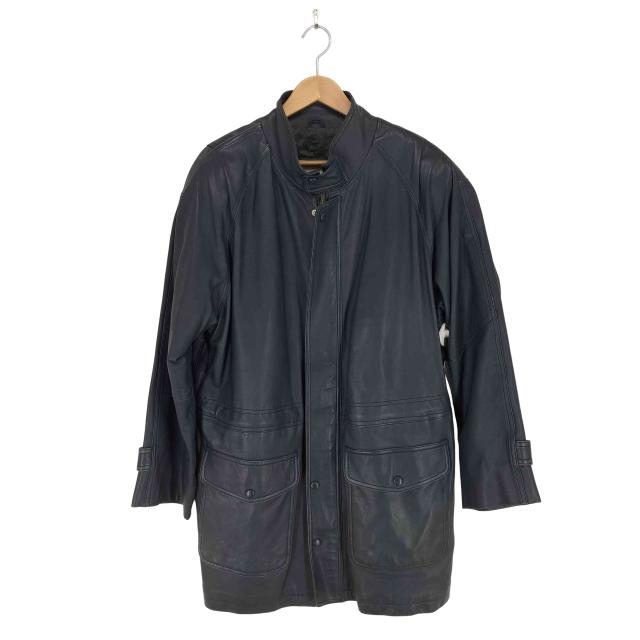 USED古着(ユーズドフルギ) {{GINO MARIANI}} ラムレザーダブルジップハーフコート メンズ  LL【中古】【ブランド古着バズストア】