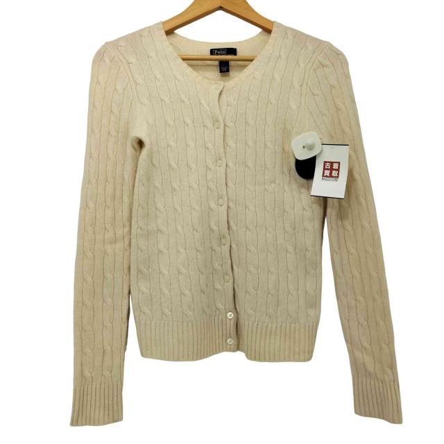 Polo by RALPH LAUREN(ポロバイラルフローレン) カシミヤ100 ケーブル編み カーディガン レディース import：XL 【中古】【ブランド古着バズストア】