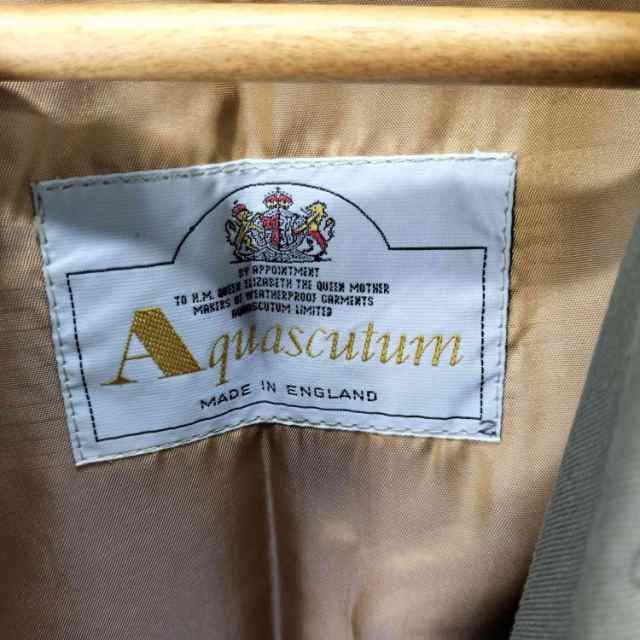 AQUASCUTUM(アクアスキュータム) 80S 英国製 チェックライナー付 比翼ステンカラーコート 玉虫 タマムシ メンズ 表記無 【中古】【ブラン