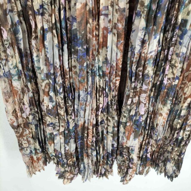 ISSEY MIYAKE(イッセイミヤケ) 03AW White label 花柄 プリーツ ロング  