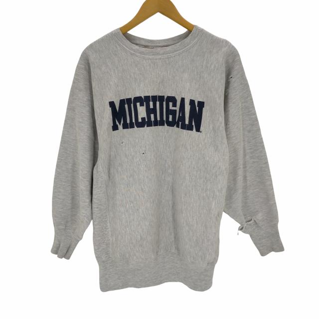 Champion(チャンピオン) 90S USA製 刺繍タグ reverse weave michigan カレッジ ラバープリント メンズ JPN：XL 【中古】【ブランド古着バズストア】の通販は 20,889円