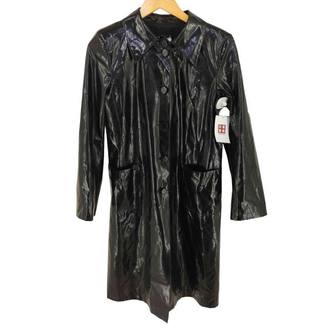 【美品】 日本製 アニエスベー agnes b Pコート 1 ブラック ♪ agnes b アニエスベー ウール ステンカラーコート ロングコート