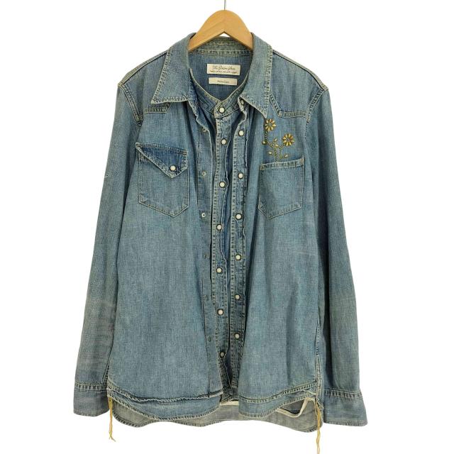 REMI RELIEF(レミレリーフ) レイヤードボタン 花 スタッズ L/S デニム ウエスタンシャツ メンズ JPN：XL 【中古】【ブランド古着バズストア】