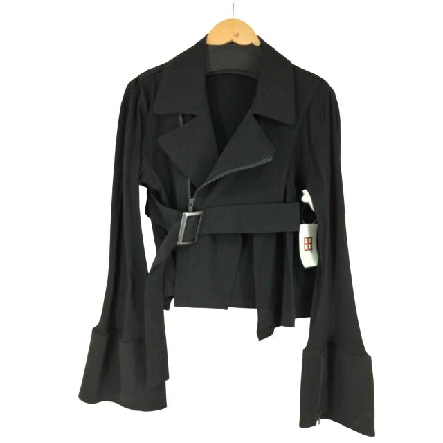 Yohji Yamamoto(ヨウジヤマモト) collection ベルテッドデザイン クロップド ライダースジャケット レディース JPN：1 【中古】【ブランド古着バズストア】