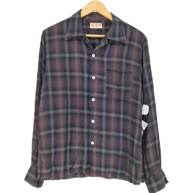 SUGAR CANE(シュガーケーン) RAYON OMBRE CHECK OPEN SHIRT メンズ import：S 【中古】【ブランド古着バズストア】