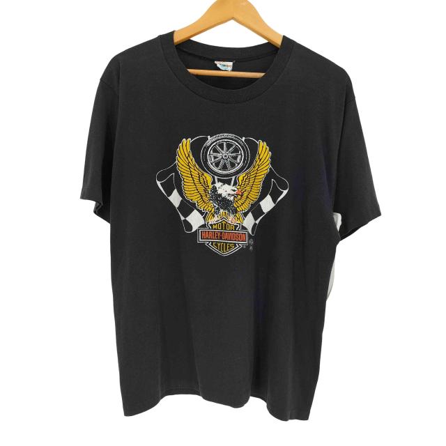 HARLEY-DAVIDSON(ハーレーダビッドソン) 70-80s cal cruボディ USA製 シングルステッチ イーグル ラバープリント 半袖 Tシャツ メンズ import：XL 【中古】【ブランド古着バズストア】 25,336円