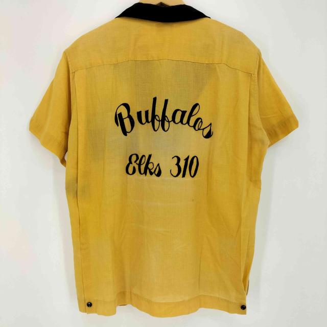 HILTON(ヒルトン) 70s USA製 チェーン刺繍 フェイクレイヤード ボーリングシャツ メンズ import：XL 【中古】【ブランド古着バズストア】_1