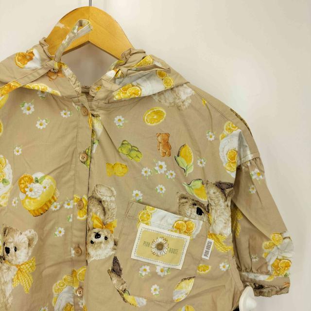 PINK HOUSE(ピンクハウス) 24AW ハニーレモン テディ プリント フード