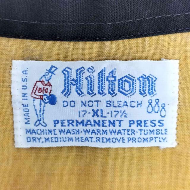 HILTON(ヒルトン) 70s USA製 チェーン刺繍 フェイクレイヤード ボーリングシャツ メンズ import：XL 【中古】【ブランド古着バズストア】_5