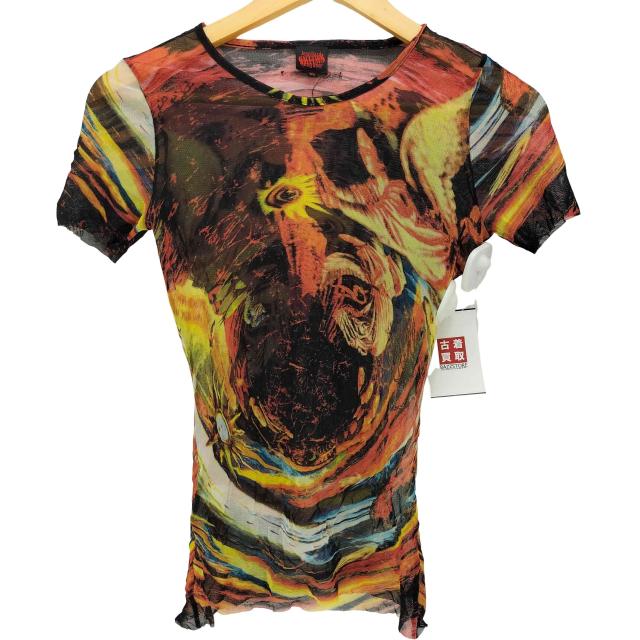 Jean Paul GAULTIER(ジャンポールゴルチエ) 90-00S エンジェルプリント 総柄 パワーネット レディース FR：40 【中古】【ブランド古着バズストア】