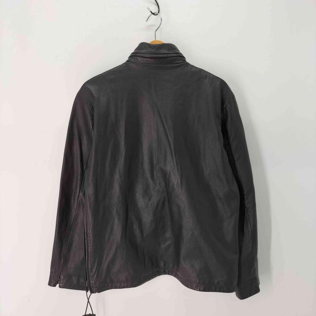 TETE HOMME(テットオム) 牛革 カウレザー サイドジップ ハーフジップ プルオーバー レザージャケット 裏地メッシュ メンズ JPN：L 【中古】【ブランド古着バズストア】_1