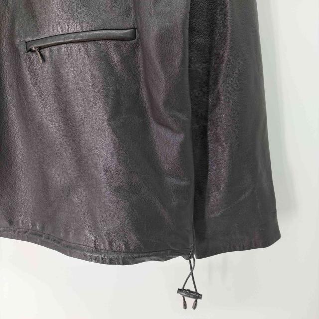 TETE HOMME(テットオム) 牛革 カウレザー サイドジップ ハーフジップ プルオーバー レザージャケット 裏地メッシュ メンズ JPN：L 【中古】【ブランド古着バズストア】_4