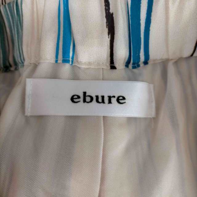 ebure(エブール) ハンドライトマルチストライプ シルクウエストゴムワイドパンツ レディース FR：36-38  【中古】【ブランド古着バズスト｜au PAY マーケット