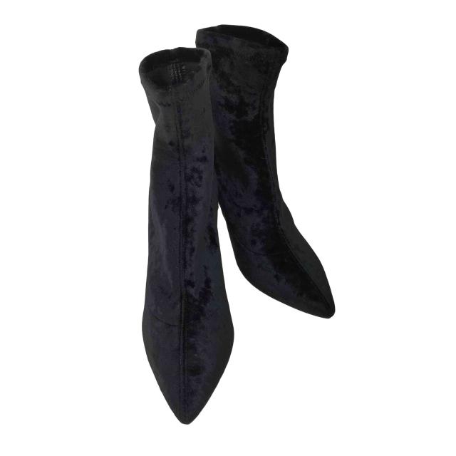 JIMMY CHOO(ジミーチュウ) イタリア製 LOUELLA 85 ベロアブーツ レディース JPN：38 【中古】【ブランド古着バズストア】