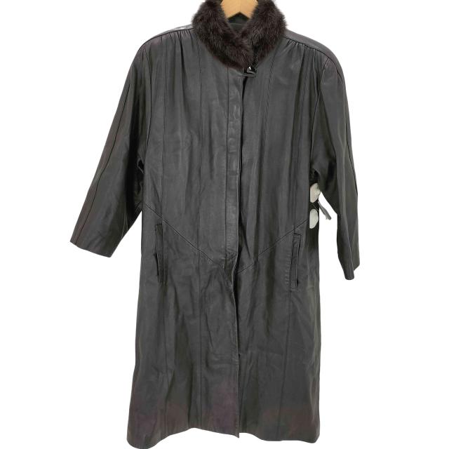 USED古着(ユーズドフルギ) {{JHA-JHA}} ファー付きスタンドカラーコート レディース  9【中古】【ブランド古着バズストア】