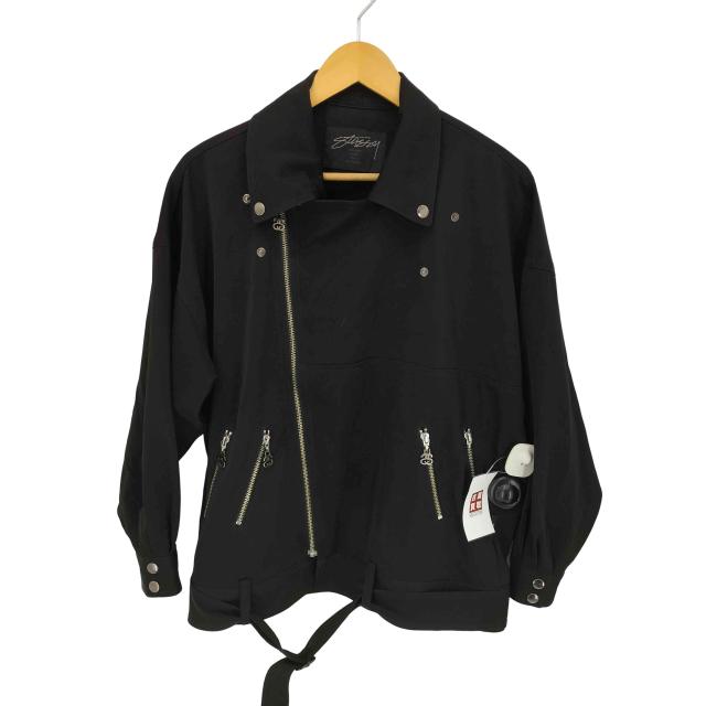 Stussy(ステューシー) ナイロン シングル ライダースジャケット レディース import：S 【中古】【ブランド古着バズストア】の通販は 7,658円