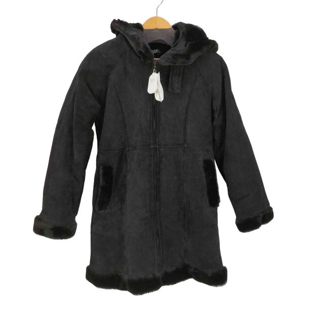 USED古着(ユーズドフルギ) ピッグスキン フーデッドムートンコート レディース 表記無 【中古】【ブランド古着バズストア】