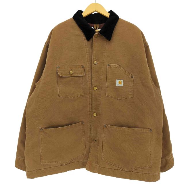 Carhartt(カーハート) メキシコ製 襟コーデュロイ 裏地ブランケット イレギュラースタンプ カバーオール ミシガンチョアコート メンズ 2XL【中古】【ブランド古着バズストア】