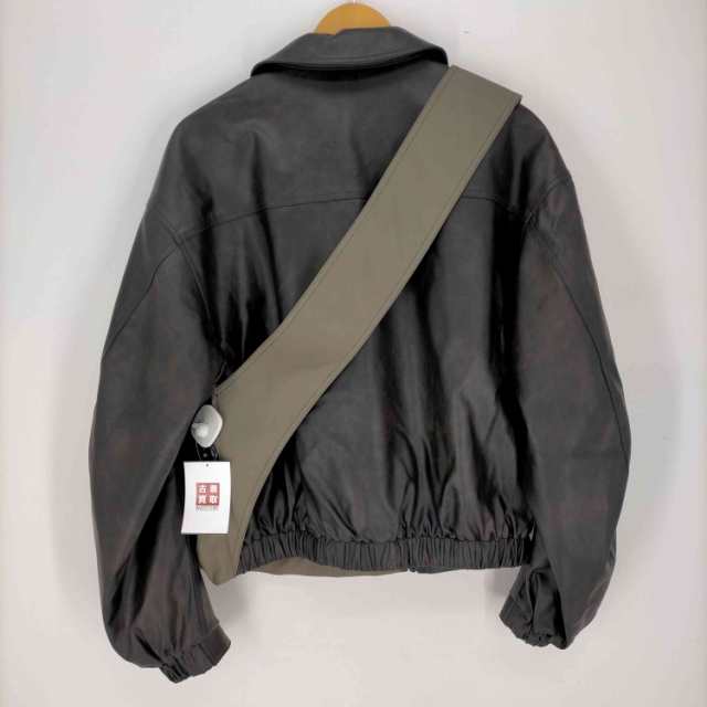 NUT EMPEROR(ナットエンペラー) FAKE LEATHER JACKET 変形ジップ フェイクレザー ジャケット メンズ  2【中古】【ブランド古着バズスト｜au PAY マーケット