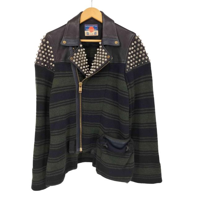 blackmeans ブラックミーンズ　ダブルライダースジャケット　ボーダー blackmeans ブラックミーンズ ダブルライダースジャケット ボーダー