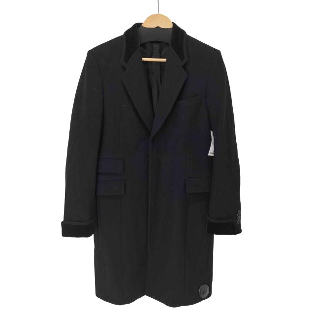 Paul Smith(ポールスミス) 襟ベルベット切替 ウール チェスターコート 裏地羽柄 メンズ import：M 【中古】【ブランド古着バズストア】